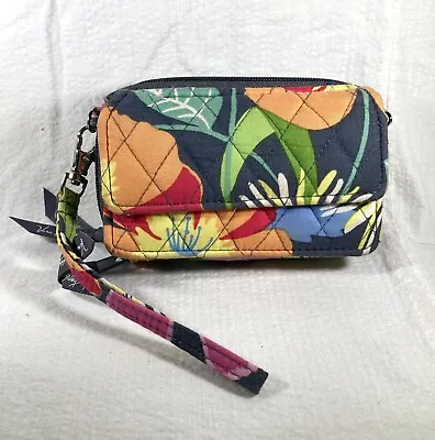 Vera Bradley Jazzy Blooms Wallet Wristlet With Hand Strap & Shoulder Strap • $12.90