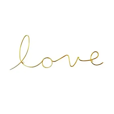 £9.99 • Buy Bombay Duck 'Love' Word Sign Gold Wire Room Plaque Wall Decoration Bedroom Decor