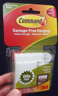 Command Small (4 Sets) And Medium (8 Sets) Picture Hanging Strips 3M (17203) • $20