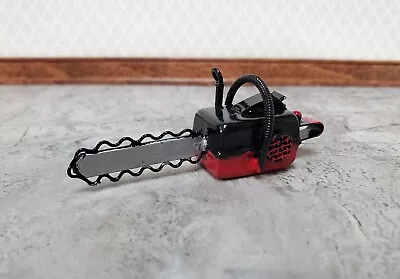 Dollhouse Chain Saw For The Garden Or Yard Metal 1:12 Scale Miniature Prop • $14.99