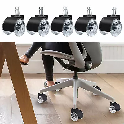 $41.94 • Buy 5pcs Heavy Duty Office Chair Soft Caster Wheels Set Universal Floor Roller