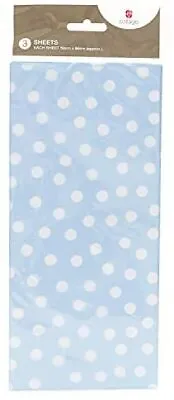 UK Tissue Paper Tissue Paper For Gift Bags Blue And White Polka Dot Design Th U • £3.01