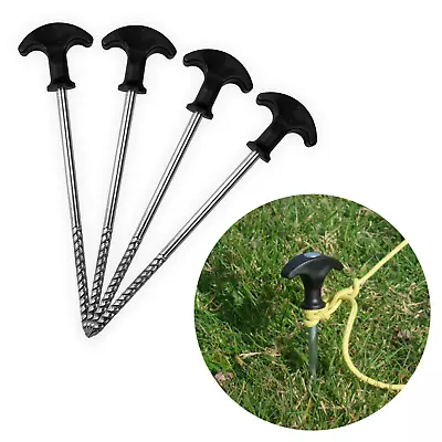 £7.95 • Buy Heavy Duty Bivvy Tent Camping Screw Pegs Ground Sheet Stakes Fishing