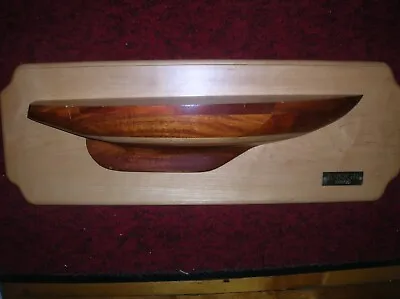 Model Boat 1/2 Hull  Solid Wood (ensign 2/12/90) Board 28 1/2    Lot #42493 • $249