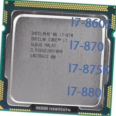 Intel Core I5-680 I5-750 I5-760 I7-860S I7-870 I7-875K I7-880 CPU LGA 1156  • $18.49