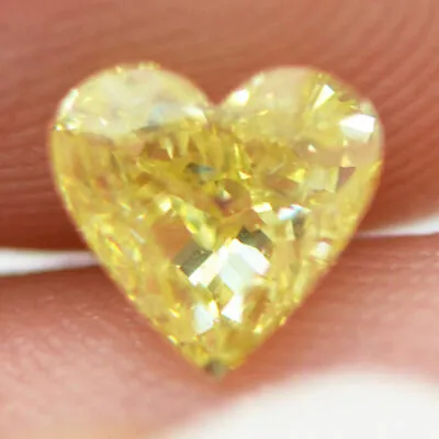 $880 • Buy Loose Heart Shaped Diamond Natural Enhanced Fancy Yellow Color 0.80 Carat VS2