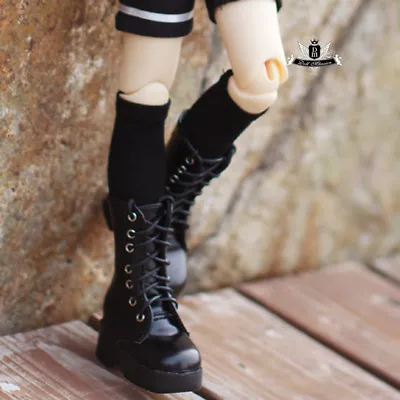 1/4 BJD Shoes MSD Dollfie DREAM Black Leather Boots MID DOD SOOM AOD Dollmore DZ • $14.24