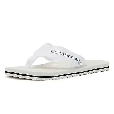£24.20 • Buy Calvin Klein Jeans Flip Flop Webbing 2 Womens White Slides