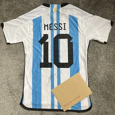 Lionel Messi #10 Hand Signed Football Shirt With COA • £500