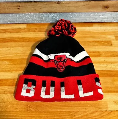 Chicago Bulls Mitchell & Ness Pom Beanie Adult One Size Winter Hat • $14.99