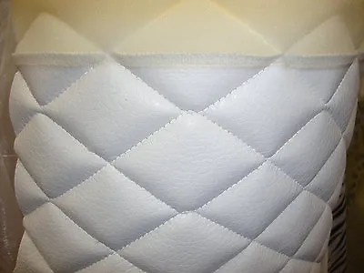 Vinyl Leather Faux Vinyl White 2 X3   Diamond Headliner Headboard Fabric By Yard • $39