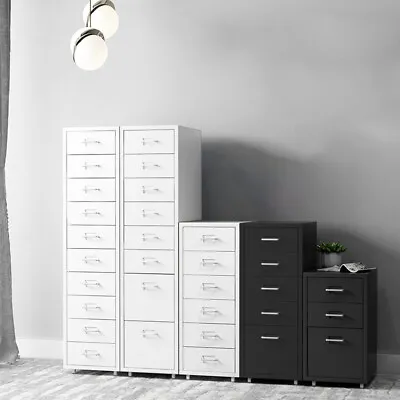 £49.95 • Buy 3/4/5/6/8/10 Tiers Metal Drawers Filing Cabinet Mobile Home Office File Storage