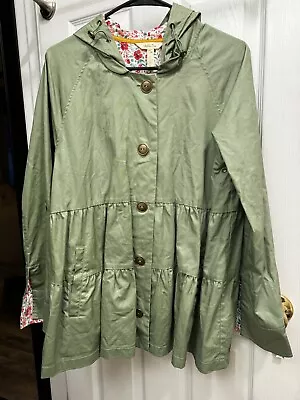 MATILDA JANE Wilderness Rain Jacket Size L Womens Coat Green • $24.95