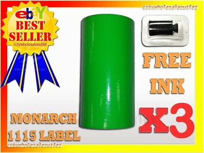 3 Sleeves Fluorescent Green Label For Monarch 1115 Pricing Gun 3 Sleeves=30rolls • $60.75