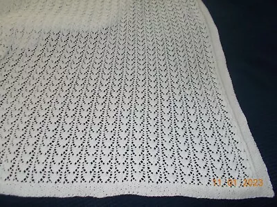£35 • Buy Brand New Hand Knitted Baby Shawl White 142 X 126cm