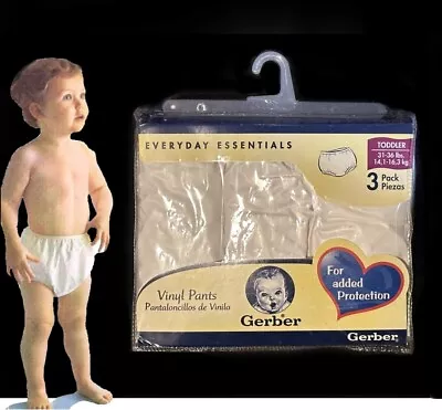 Pack Of 3 Gerber Vinyl Pants Plastic Diaper Cover Shorts Baby Toddler XL 31-36lb • $35