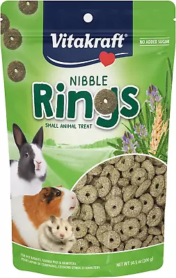 Vitakraft Nibble Rings Small Animal Treats - Crunchy Alfalfa Snack - For Rabbits • $4.95