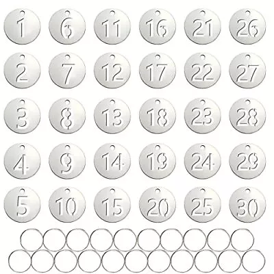 Metal Number Tags Round Key Numbered Tags Identification Hang Tags With Holes... • $18.64