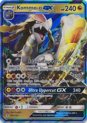 Pokemon - Kommo-o-GX - 100/145 - SM Guardians Rising - Ultra Rare - Played • $3.27