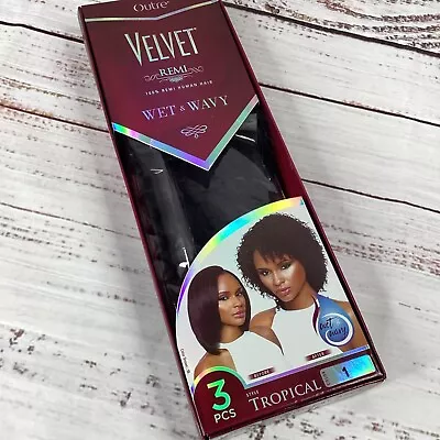 Velvet Remi 3pc Wet & Wavy Tropical Curl #1 Jet Black Human Hair Track Extension • $35