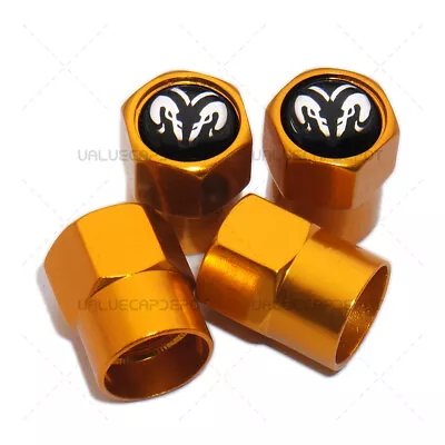 4pcs Hex Fit RAM Car Wheels Tire Air Valve Caps Stem Dust Cover Decor Gold • $7.99