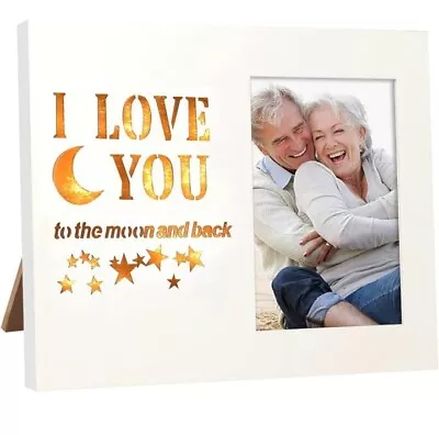 Picture Frame - I Love You To The Moon And Back.LED Light Up Couples Gifts • £16.99