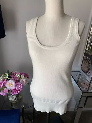 Women’s Michael Kors Sleeveless 100 % Cashmere Top Ivory Size S • $29.99