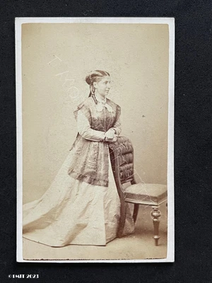 £3.95 • Buy CDV Lady Pretty Named CLARKE, By Fergus Greenock Antique Victorian Fashion Photo