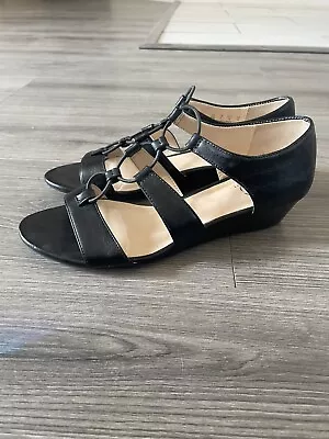LifeStride Yiddy Meaningful Gladiator Sandals Women's Size 8 Black Slip-On • $12