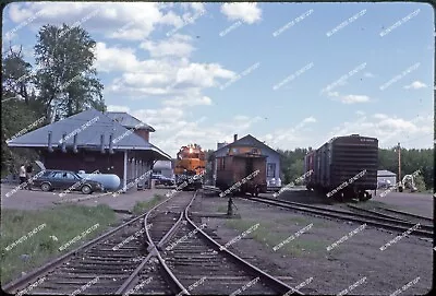 ORIG SLIDE Maine Central 591 GP7R With LD-1X Near The End At Farmington Orig • $4