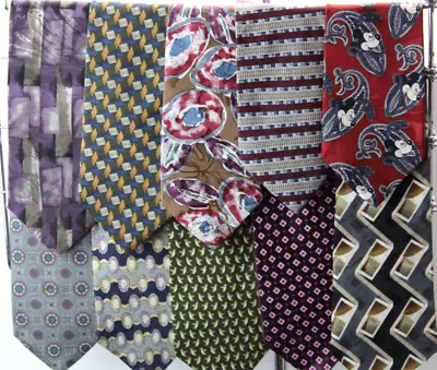 Lot Of 10 100% Silk Neckties Assorted Brands Color De La Renta Couture Claiborne • $28.99