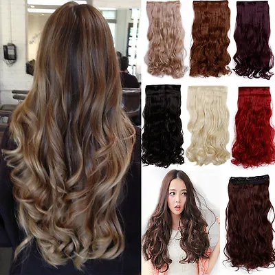 £12.95 • Buy Thick One Piece Strip Clip In Koko Hair Extension Straight/Curly Heat Resistant 