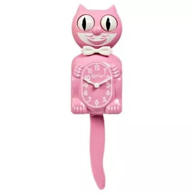 Pink Satin Small Sized Kitty Kit Cat Klock Clock Eyes Move Tail Swings Animated • $59.99