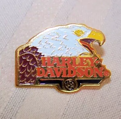 Harley Davidson Vintage 1991 Baron Solid Brass Screaming Eagle Head Vest Pin • $12.99