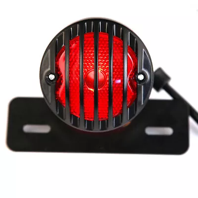 Custom Motorcycle Black Round Grille Running Brake Tail Light For Harley Honda • $24.52