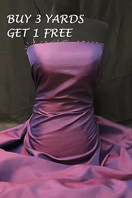 Pink Purple Taffeta Two 2 Tone Dress Weddings Curtain Lining Fabric Material • £3.65