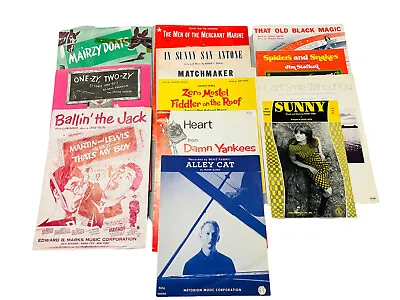 Lot Of 12 Miscellaneous Sheet Music. Piano. Musicals. 40’s To 70’s • $12.04