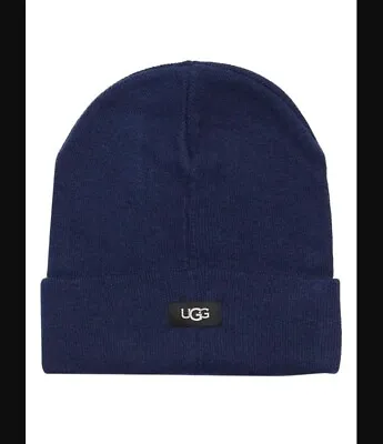 UGG Logo Knit Cuff Beanie One Size NAVY • $12