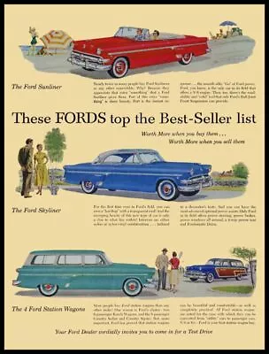1954 Ford Motor Cars NEW Metal Sign: Skyliner Sunliner Station Wagon Pics • $19.88