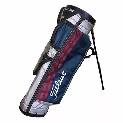 Vintage Titleist Golf Bag Lightweight 4 Way Stand Bag USA Made 90's Retro Gray • $74.50