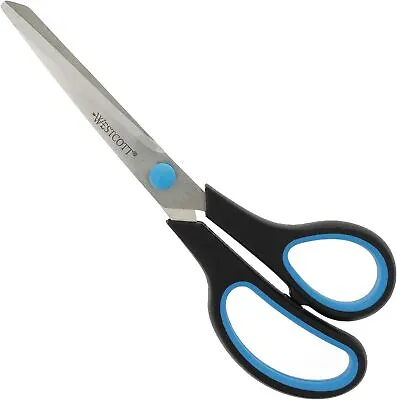 Westcott 8 Inch Easy Grip Soft Grip Scissor - Black/Blue - And Other Styles • £5.27