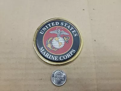 United States Marine Corps Metal 3 3/8  Circle Emblem Badge Logo Name Insignia  • $19.99