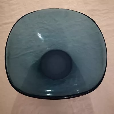 Vereco France Cobalt Blue Glass Serving Bowl 4 1/2 H  8.5 W  • $16