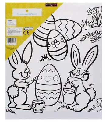 Easter Canvas Board With Paint Art Craft Kids Activity Creative Fun Boys Girls • £5.99