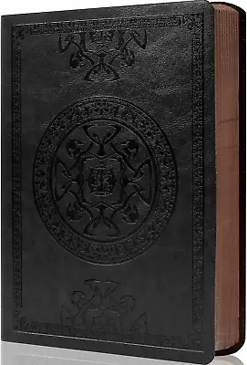 Leather Vintage Journal For Men Soft Cover 256 Lined Pages Notebook 180 Lay Flat • $15.67