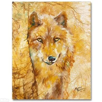 Golden Autumn Wolf Abstract ORIGINAL By Marcia Baldwin • $1045
