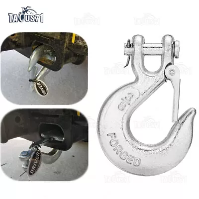 WINCH CLEVIS SLIP HOOK Forged Steel 8000-12000 Lbs For 3/8  Synthetic Cable Rope • $13.99