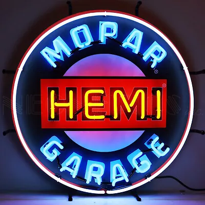 Mopar Hemi Garage Neon Sign - Chrysler - Dodge - Challenger - Charger - SRT R/T • $449.97