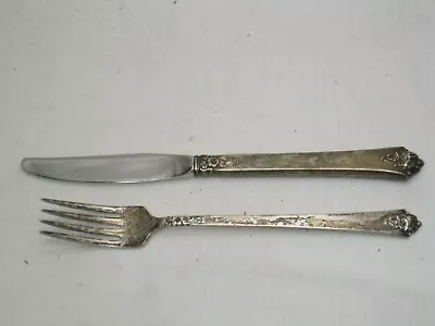 Vintage Royal Crest Sterling Silver Fork & Knife Elegant Flower Flatware Cutlery • $74.80