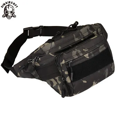 Mens Tactical Molle Belt Pouch Fanny Pack Outdoor Camping Hiking Waist Bum Bag • $28.59